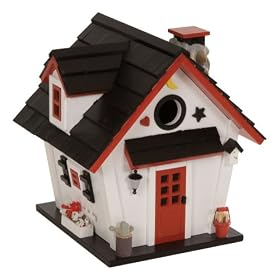 Le Petit Chalet LPC-1015 Whimsical Bird House - Red, White and Black by 