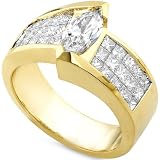 One of a Kind 2 1/3 ctw Marquise & Princess Diamond Engagement Ring (GH/VS-SI3)