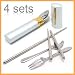 (Price/4 Sets)Silver Portable Stainless Steel Dishware, Chopsticks Spoon Fork