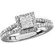 14K White Gold Diamond Engagement Ring - 0.50 Ct.
