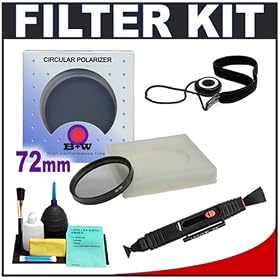 B+W Digital 72mm Circular PL Polarizer Glass Lens Filter + Accessory Kit for Canon, Nikon,...