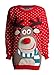 Forever Unisex Rudolph Print Snowflake Knitted Pom Pom Jumper Red