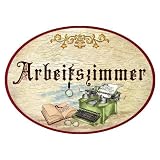 Produkt-Bild: Schild T&uuml;rschild aus Holz f&uuml;r das Arbeitszimmer im Antik Design