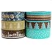 Crafty Rabbit Washi Tape Set | Winter Collection | Blue Green Repositionable Decorative Washi Tape for Arts & Crafts, Scrapbooking, Calendar, Organizer, Gift Wrap, Cards | Set of 6 Rolls