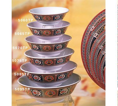 Thunder Group Asian Melamine Peacock Rimless Bowl, 8 3/4 inch -- 12 per case.