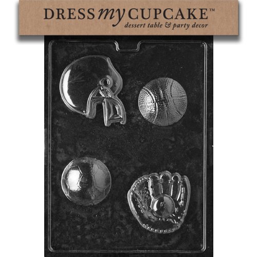 Dress My Cupcake DMCS086 Chocolate Candy Mold, All Sports for Specialty Box