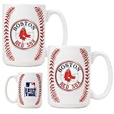 Boston Red Sox Primary Logo 2 Piece Ceramic Gameball Mug Set