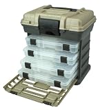 Plano Molding 1364 Stow N Go Tool Box with 4 23650 Series StowAways, Graphite Gray and Sandstone