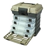 Plano Molding 1364 Stow N Go Tool Box with 4 23650 Series StowAways, Graphite Gray and Sandstone ~ Plano
