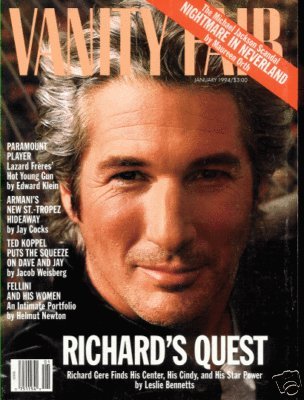 Vanity Fair Magazine January 1994 Richard Gere (Single Back Issue)