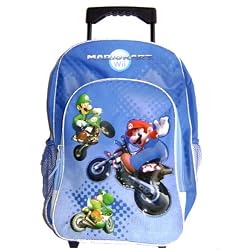 NINTENDO Super Mario Mariokart Wii Large Rolling Backpack New (for age 5+)