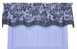 Victoria Park Toile Bradford Valence Window Curtain, Black