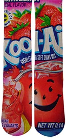 DopeSox Men's Kool Aid Funky Retro Elite socks one Size (6-12) White
