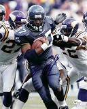 Shaun Alexander Autographed/Hand Signed Seattle Seahawks 8x10 Action Photo vs. Vikings