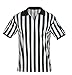 Mato & Hash Mens Referee Shirts/Umpire Jersey with Collar for Officiating and Costumes Black/White