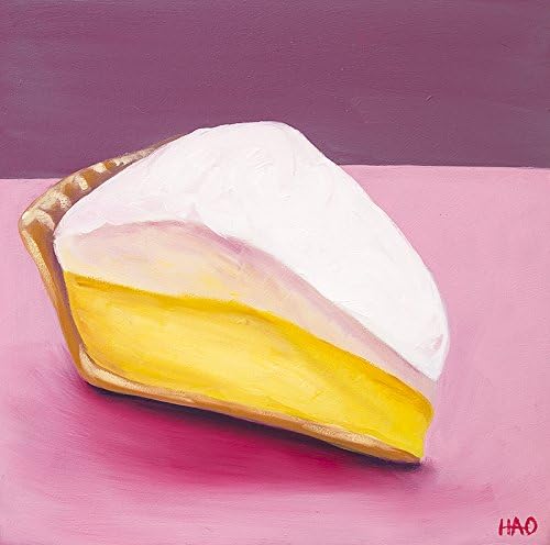 Original Lemon Meringue Pie Oil Painting on Panel by Heather Ann Orlando