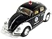 5" Classic Volkswage 1967 Beetle Police car 1:32 Scale (Black/White)