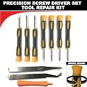(10 Items Combo) Tool Repair Kit Precision Screw Driver Set Torx + Flat Head + Safe Plying Prying Pry Tool for Motorola Verizon Sprint Att Cingular Razr Razor V3 V3c V3m V3i V3xx V3x V3t V3r Motokrzr Krzr K1 K1m Q Rizr Z3 Palm Treo 600 650 700 750 755 Centro 680 Blackberry Pearl 8100 8300 Htc Sprint Touch Mogul Samsung Blackjack I607 A707 D807 T809 Lg Chocolate Vx8500 Vx8550 Broken Damaged Unlocked Unlock Cell Phone and More