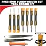 (10 Items Combo) Tool Repair Kit Precision Screw Driver Set Torx + Flat Head + Safe Plying Prying Pry Tool for Motorola Verizon Sprint Att Cingular Razr Razorand More
