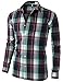 H2H Mens Casual Slim Fit Button Down Shirts Various Styles Check Patterned