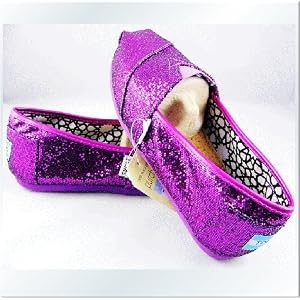  Sells Toms Shoes on Wedding Flats Toms Glitter Purple Women Shoes Us Sz 8  Toys   Games
