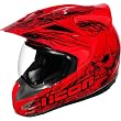 Icon Etched Men's Variant Street Motorcycle Helmet - Red