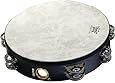 Remo Tambourine, Pretuned, 10 Diameter, 8 Pairs Jingles x 2 Rows, QUADURA Black