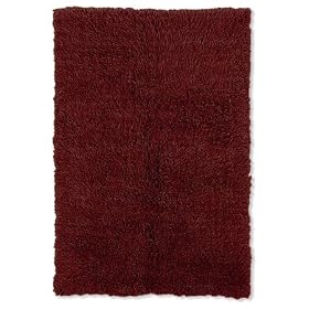 New Flokati Burgundy Area Rug with Bonus Rug Pad, 5 ft x 8 ft