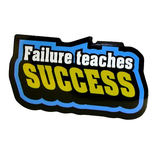 コトワザステッカー《失敗は成功の元/Failure teaches SUCCESS》防水加工