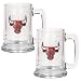 Chicago Bulls NBA 2pc 15oz Glass Tankard Set - Primary Logo by Great American Products