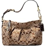 AUTHENTIC COACH HAMPTONS SMALL SHOULDER SIGNATURE BAG 12918 (Khaki/Mahogany)