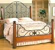 Leland Bed Rstc Black/chrr Queen