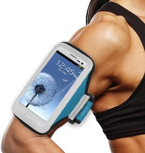 Blue Mybat Armband Sports Running Carry Case Workout Gym Gear Cover Pouch for HTC Desire 510 + Keychain Tool