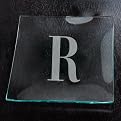 Initial Square Dessert Plates Set of 4 - Clear (R)