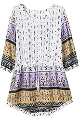 General Print  Feathers Cotton  Dress With Ruffles