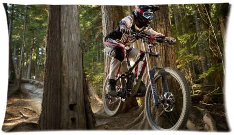 Custom Special Design Mountain Bike Cycling Rectangle Pillowcases Pillow cover,20x36 inches (Two Sides Printing)