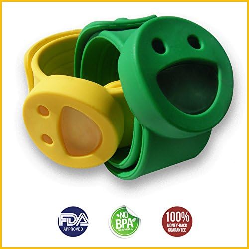 Mosquito Repellent Bracelet For Babies, Kids and Adults - Natural Ingredients, No Harsh Smells, Deet Free (2, Green &amp; Pink)
