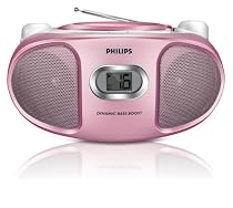 Philips AZ102C/05 Portable CD Player with AM/FM Radio - Pink