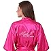 Joytton Women's Satin Kimono Robe with Embroidered Maid of Honor Short