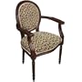123 Creations C691AC Leopard Fabric Upholstered Armchair in Brown Hardwood