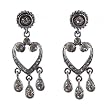 Earrings - E121 - Crystal Heart Chandelier (Sm) ~ Black Diamond (Gray / Grey)