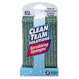 Clean Team Solutions Thin Vertical Striped ScruBBing Sponges, 12 Count Box (Pack of 3)