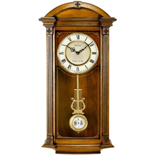 Grandfather Clock Chimes Bulova C4331 Hartwick Old World Clock, Walnut