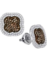 10KT White Gold 0.75 CTW-Diamond Micro-Pave Earring
