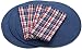 DII Oh My Stars Nautical Blue Round Placemat and Americana Plaid Napkin, Set of 8