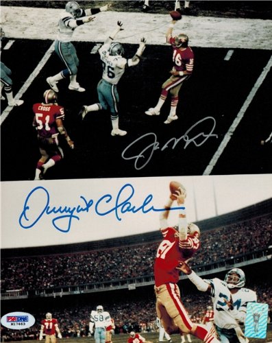 Joe Montana & Dwight Clark Autographed/Hand Signed 49ers ''The Catch'' 8x10 Photo