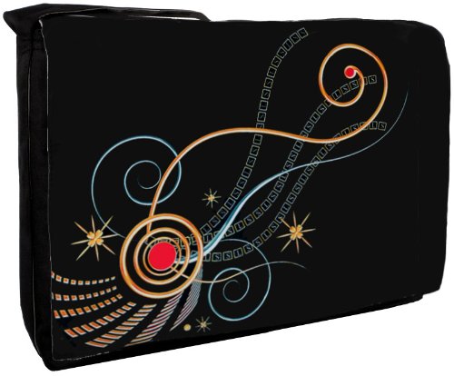 Black & Gold Abstract 15.4 inch Laptop Padded Compartment Shoulder Messenger Bag for K-Cliffs Lifestyle