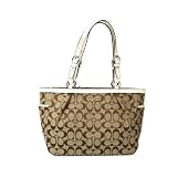 Coach 12CM Signature Gallery East West Tote Bag 17726 Khaki White