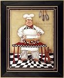 FAT CHEF 2 Pasta Dog Kitchen Framed Art Print Picture