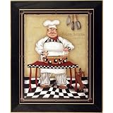 Fat Chef 2 Pasta Dog Kitchen Framed Art Print Picture by Framed Art Tilliams